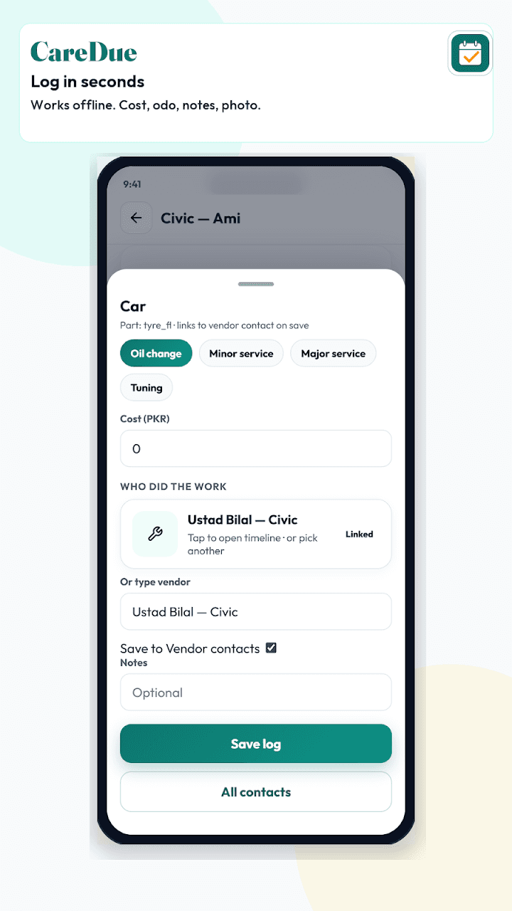 CareDue app screenshot 3